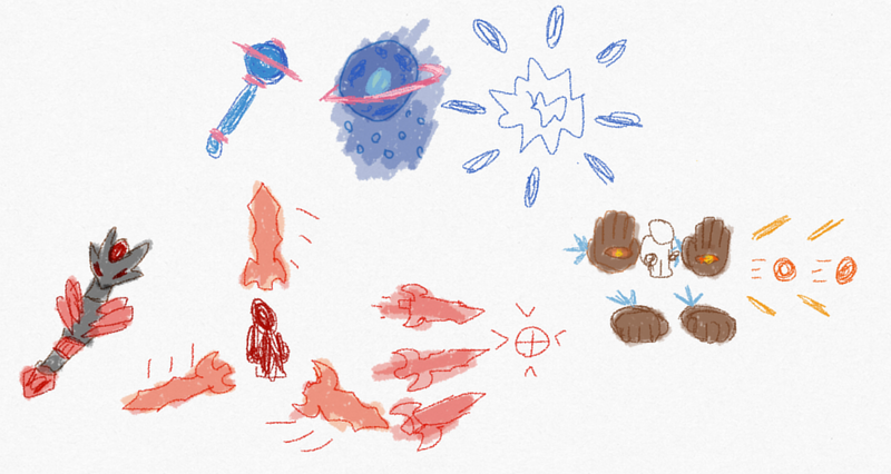 File:Slime Puppet Staff and Igneous Exaltation concept art.png