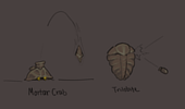 A drawing of an earlier Flak Crab and a Trilobite - by Popo